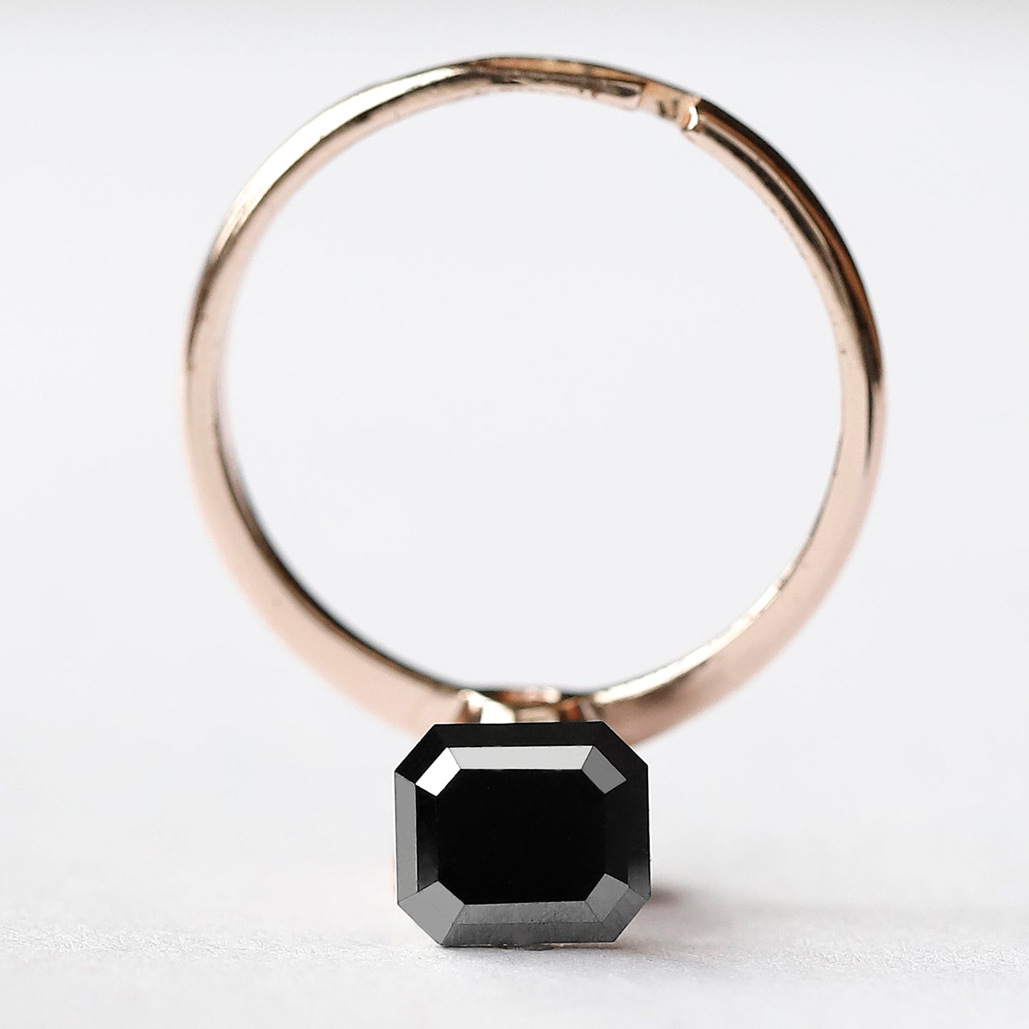 1.63 CT Emerald Shape Loose Black Diamond, Natural Treated Ethical Diamond, 7.10 MM Stone for Promise Ring