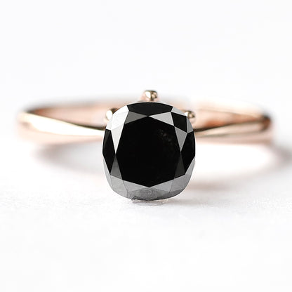 1.25 CT Oval Shape Natural Treated Black Diamond, 7.20 MM Loose Ethical Diamond for Fine Jewelry Making
