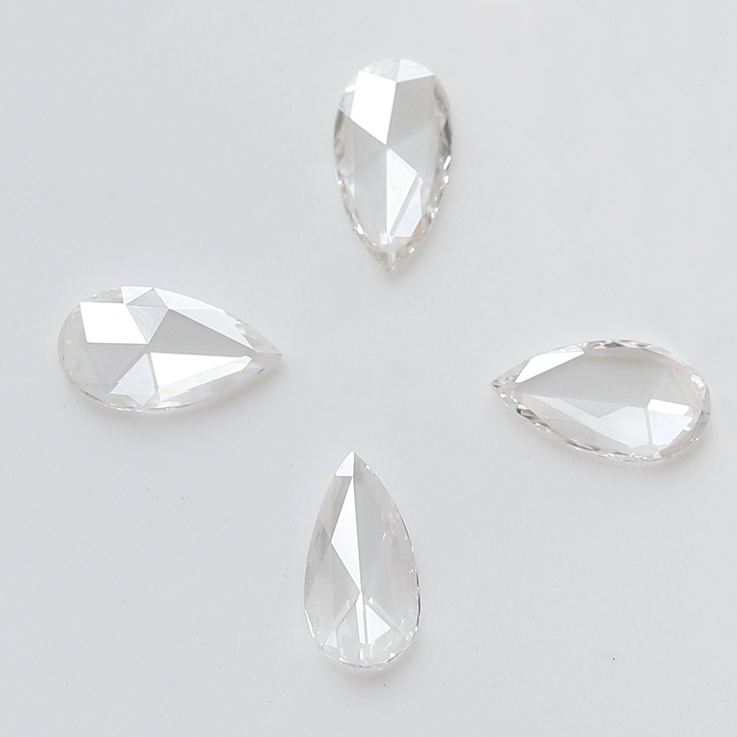 Pear Shape Rose Cut Melee Diamonds 0.45 Ct, 4 Pcs FG VVS VS Natural Loose Diamonds for Jewelry Making