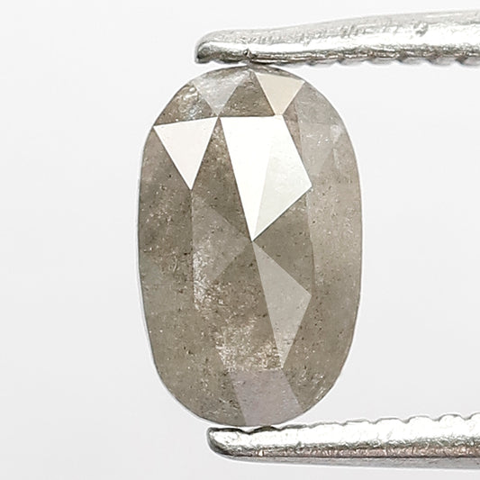0.64 Ct Oval Salt and Pepper Diamond, Natural Gray Black Loose Diamond, Conflict Free Engagement Ring Stone