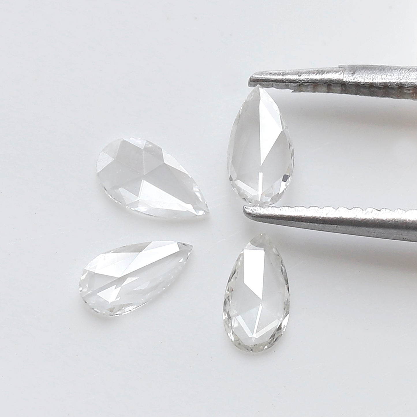 Pear Shape Rose Cut Melee Diamonds 0.45 Ct, 4 Pcs FG VVS VS Natural Loose Diamonds for Jewelry Making