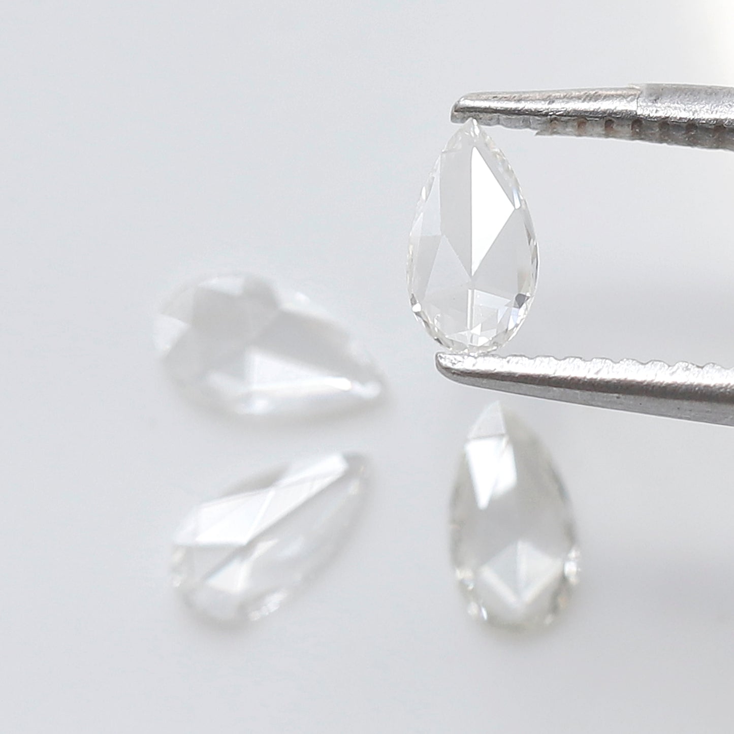 Pear Shape Rose Cut Melee Diamonds 0.45 Ct, 4 Pcs FG VVS VS Natural Loose Diamonds for Jewelry Making