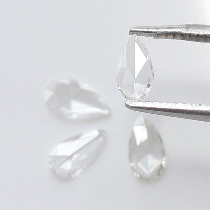 Pear Shape Rose Cut Melee Diamonds 0.45 Ct, 4 Pcs FG VVS VS Natural Loose Diamonds for Jewelry Making