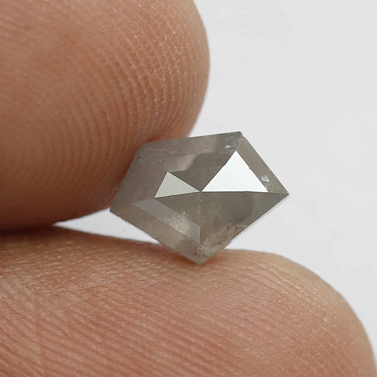 Modified Cut 1.29 Ct Natural Gray Salt & Pepper Loose Diamond for Custom Pendant