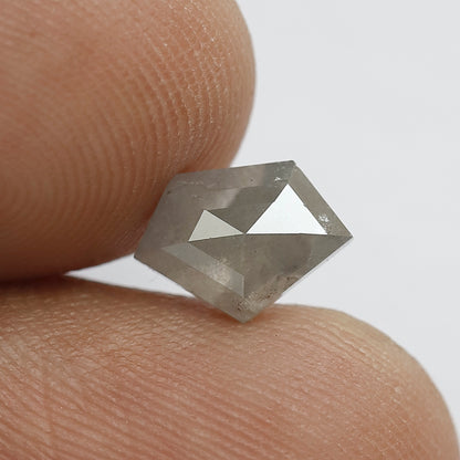 Modified Cut 1.29 Ct Natural Gray Salt & Pepper Loose Diamond for Custom Pendant