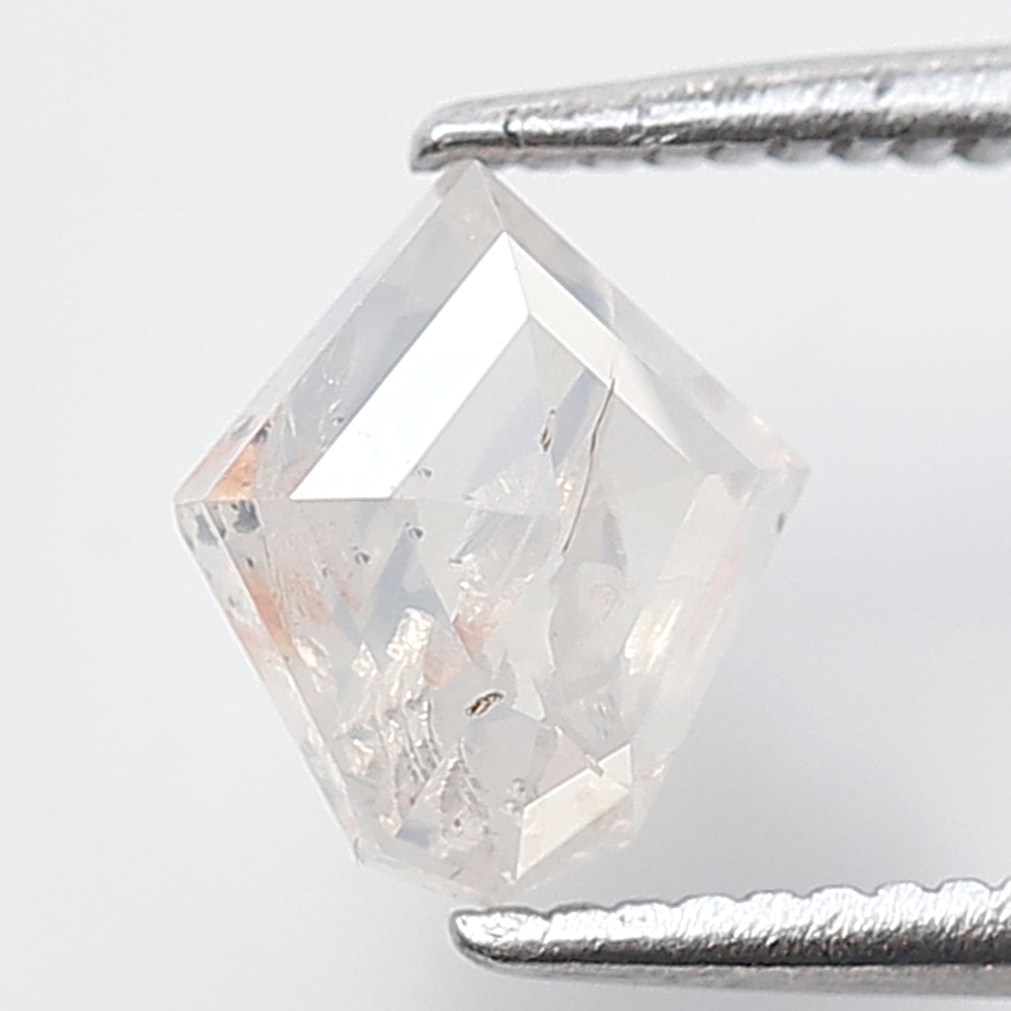 0.99 Ct Kite Shape Salt and Pepper Diamond 7 MM Misty White Color Natural Loose Diamond