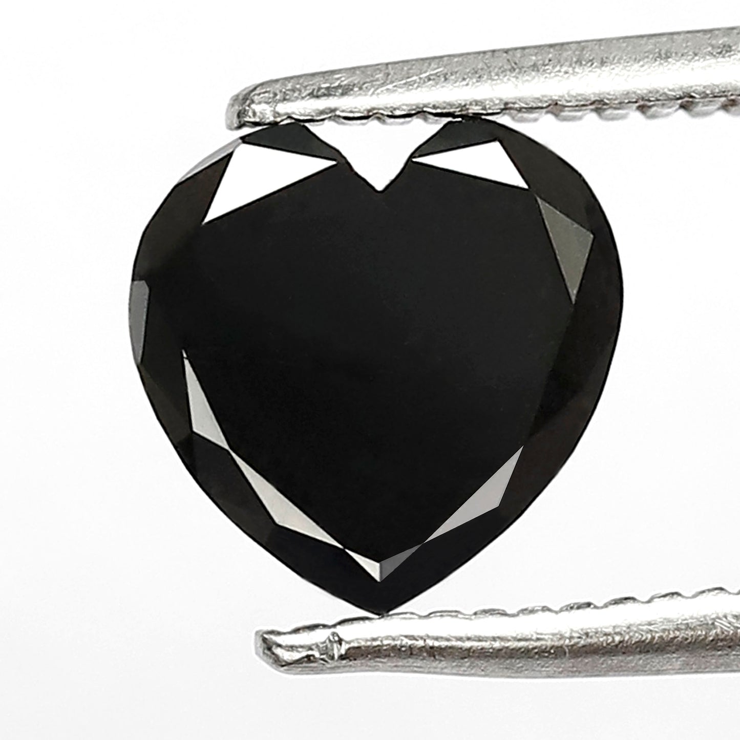 1.08 CT, 7 MM Heart Shape Loose Black Diamond For Making Proposal Ring