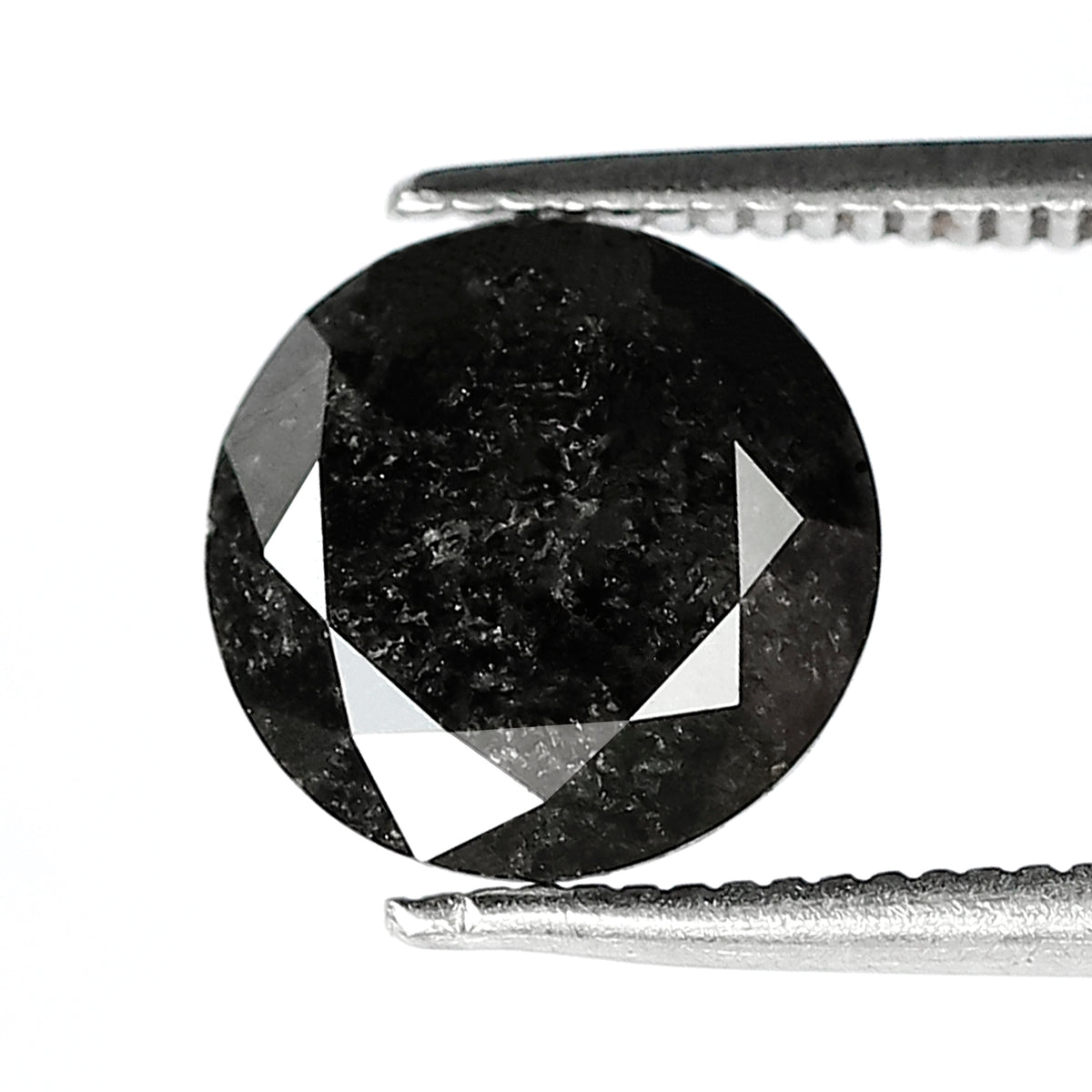 2.52 CT Round Brilliant Salt and Pepper Diamond, 8.80 mm Natural Gray Black Loose Diamond, Earth Mined Engagement Ring Stone