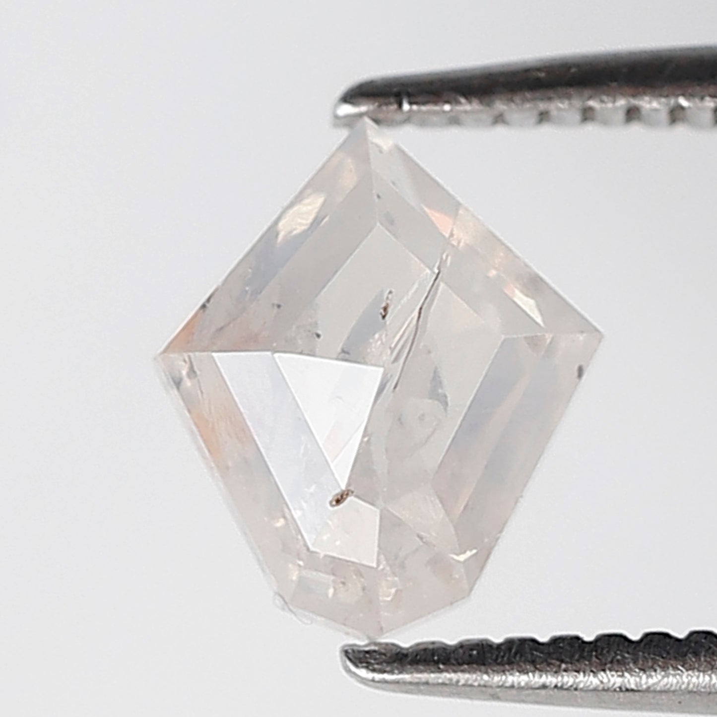 0.99 Ct Kite Shape Salt and Pepper Diamond 7 MM Misty White Color Natural Loose Diamond