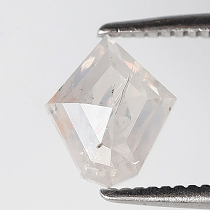 0.99 Ct Kite Shape Salt and Pepper Diamond 7 MM Misty White Color Natural Loose Diamond