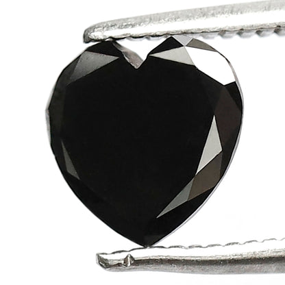 1.08 CT, 7 MM Heart Shape Loose Black Diamond For Making Proposal Ring