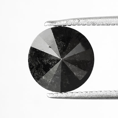 2.52 CT Round Brilliant Salt and Pepper Diamond, 8.80 mm Natural Gray Black Loose Diamond, Earth Mined Engagement Ring Stone