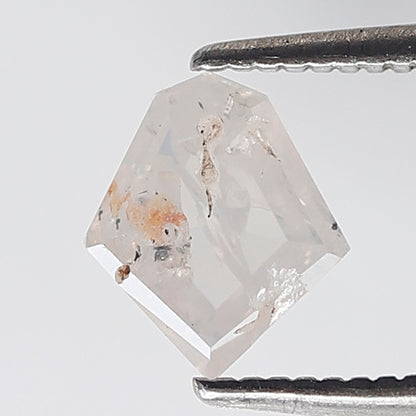 0.99 Ct Kite Shape Salt and Pepper Diamond 7 MM Misty White Color Natural Loose Diamond