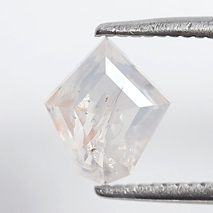 0.99 Ct Kite Shape Salt and Pepper Diamond 7 MM Misty White Color Natural Loose Diamond