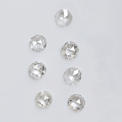 7 Pcs Round Rose Cut Melee Diamonds, 0.71 Ct Total GH Color VS- SI Natural Loose Diamond Set