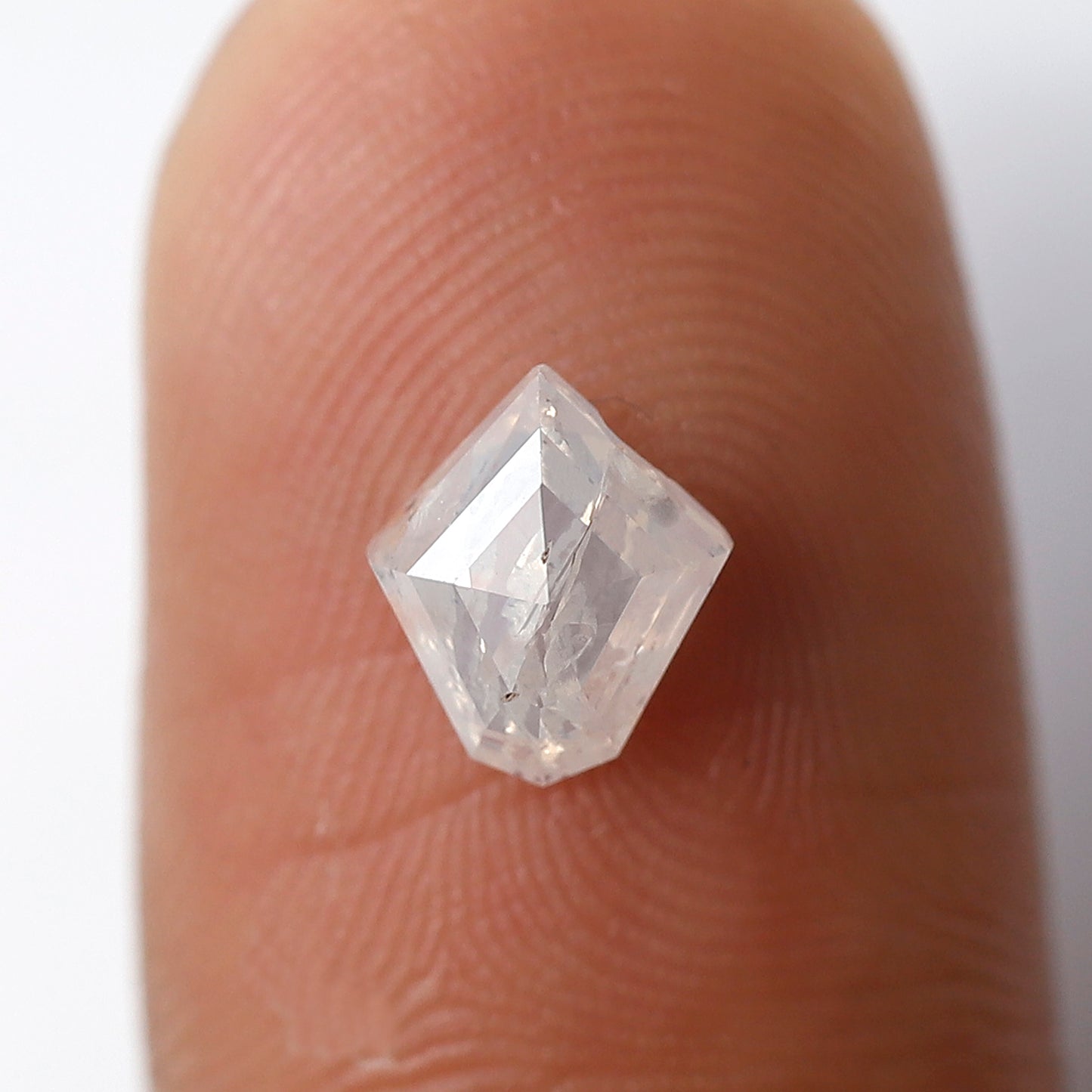 0.99 Ct Kite Shape Salt and Pepper Diamond 7 MM Misty White Color Natural Loose Diamond