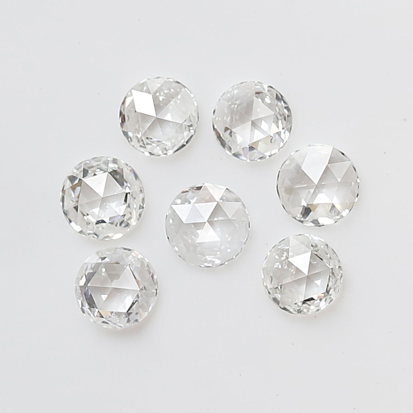 7 Pcs Round Rose Cut Melee Diamonds, 0.71 Ct Total GH Color VS- SI Natural Loose Diamond Set