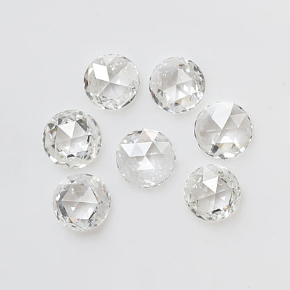 7 Pcs Round Rose Cut Melee Diamonds, 0.71 Ct Total GH Color VS- SI Natural Loose Diamond Set