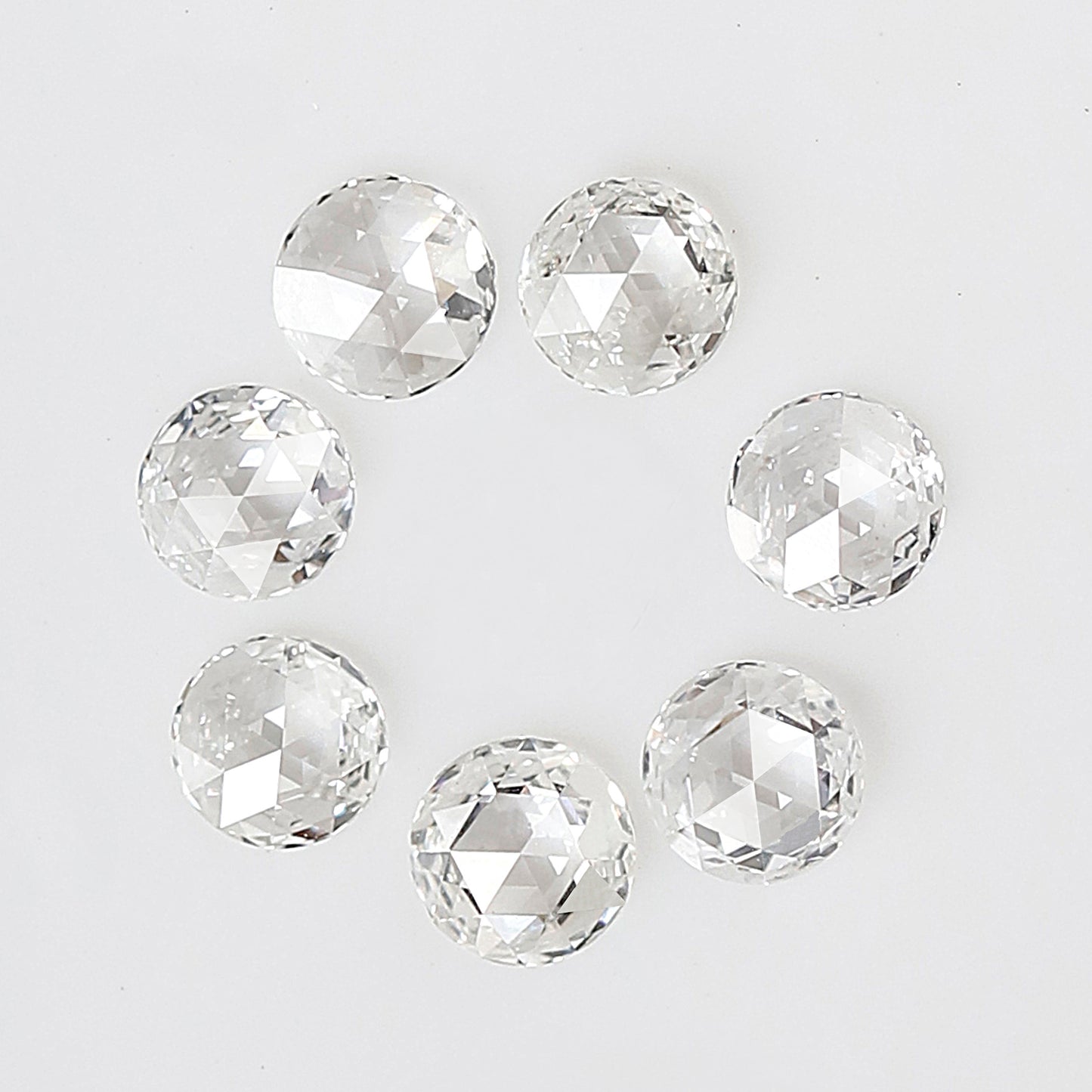 7 Pcs Round Rose Cut Melee Diamonds, 0.71 Ct Total GH Color VS- SI Natural Loose Diamond Set