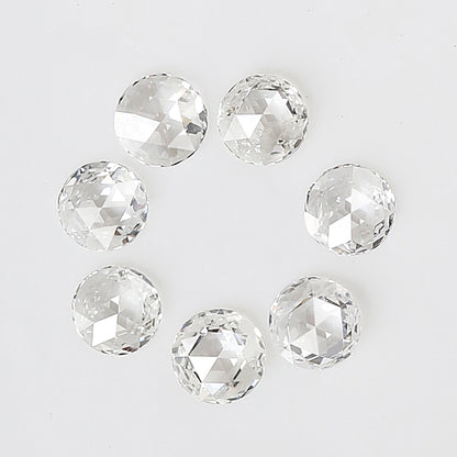 7 Pcs Round Rose Cut Melee Diamonds, 0.71 Ct Total GH Color VS- SI Natural Loose Diamond Set