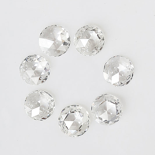 7 Pcs Round Rose Cut Melee Diamonds, 0.71 Ct Total GH Color VS- SI Natural Loose Diamond Set