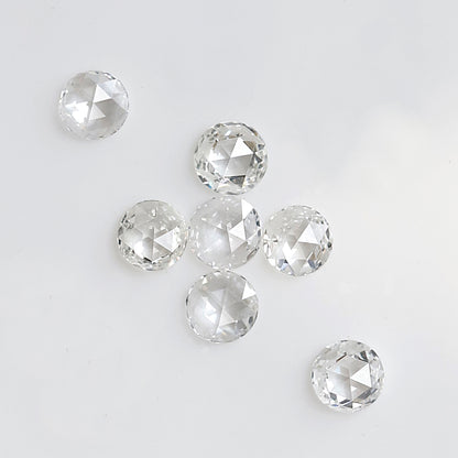 7 Pcs Round Rose Cut Melee Diamonds, 0.71 Ct Total GH Color VS- SI Natural Loose Diamond Set