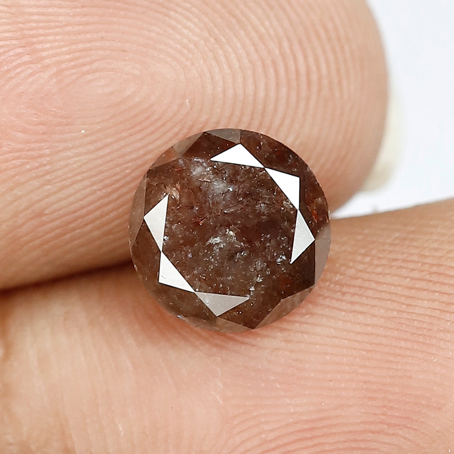 Natural 2.14 CT Reddish Gray Diamond, 8.30 x 8.30 mm Loose Ethical Diamond for Engagement Ring Making