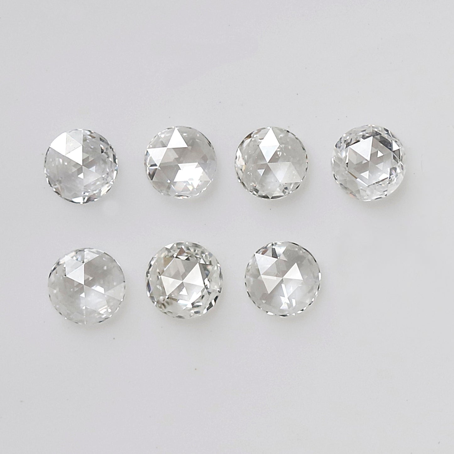 7 Pcs Round Rose Cut Melee Diamonds, 0.71 Ct Total GH Color VS- SI Natural Loose Diamond Set
