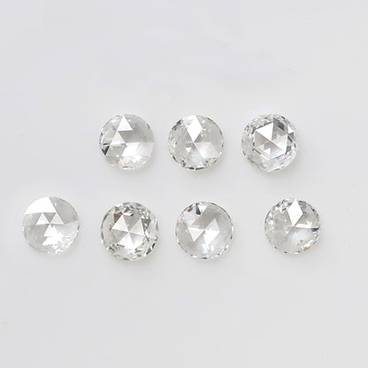 7 Pcs Round Rose Cut Melee Diamonds, 0.71 Ct Total GH Color VS- SI Natural Loose Diamond Set