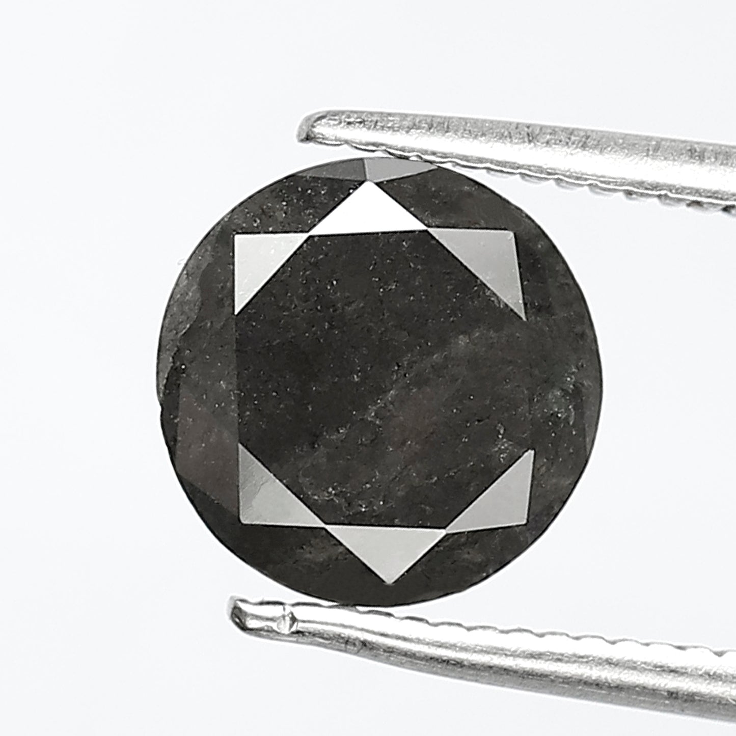 2.12 CT Natural Gray Black Loose Diamond, 8.00 mm Conflict Free Earth Mined Diamond for Bridal & Anniversary Ring