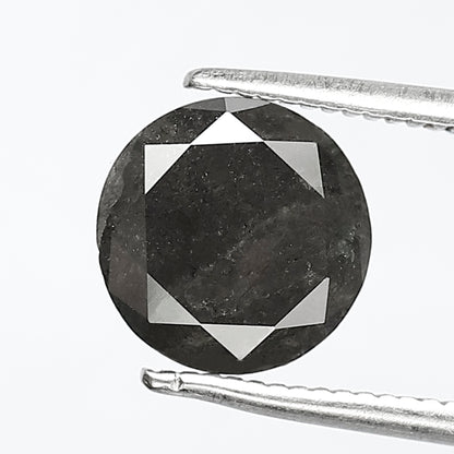 2.12 CT Natural Gray Black Loose Diamond, 8.00 mm Conflict Free Earth Mined Diamond for Bridal & Anniversary Ring
