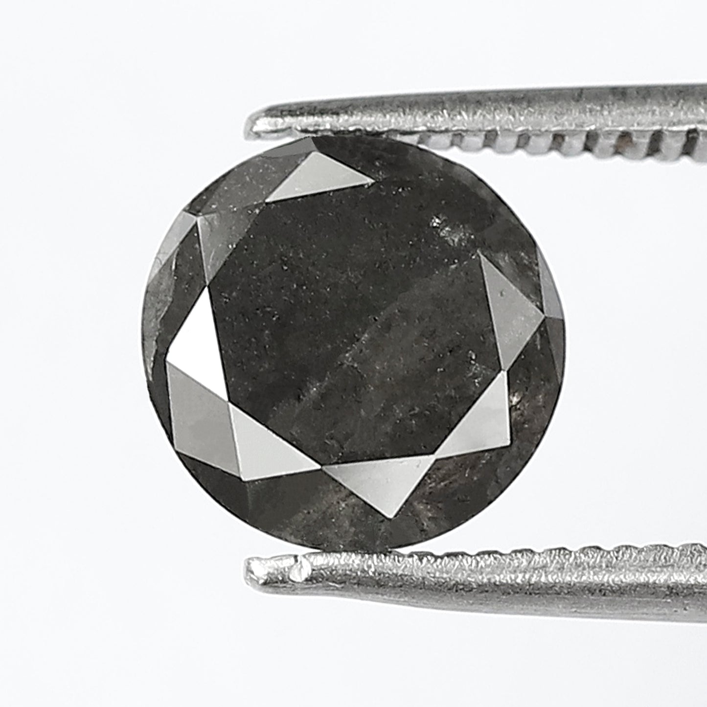 2.12 CT Natural Gray Black Loose Diamond, 8.00 mm Conflict Free Earth Mined Diamond for Bridal & Anniversary Ring