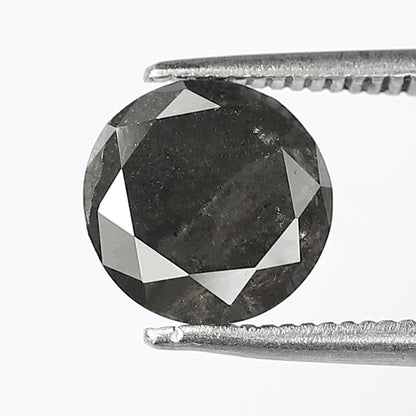 2.12 CT Natural Gray Black Loose Diamond, 8.00 mm Conflict Free Earth Mined Diamond for Bridal & Anniversary Ring