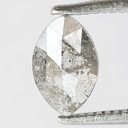 0.57 Ct Marquise Salt and Pepper Diamond, Gray Black Natural Loose Diamond, 7.70 x 5.00 mm Ethical Stone