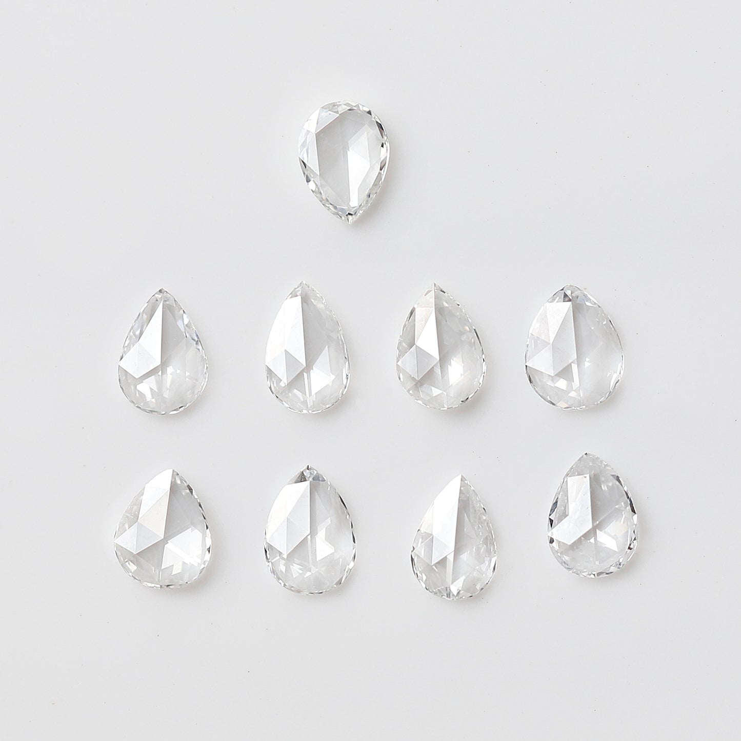 1.03 Ct Pear Rose Cut Diamond Lot, 9 Pcs FG VVS-VS Natural Loose Diamonds 4.5 x 3.3 mm