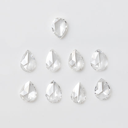 1.03 Ct Pear Rose Cut Diamond Lot, 9 Pcs FG VVS-VS Natural Loose Diamonds 4.5 x 3.3 mm