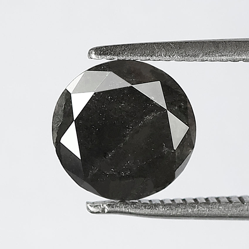 2.12 CT Natural Gray Black Loose Diamond, 8.00 mm Conflict Free Earth Mined Diamond for Bridal & Anniversary Ring