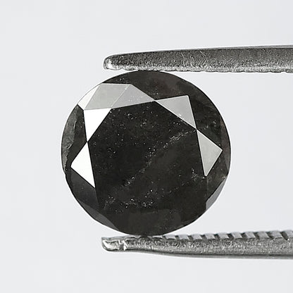 2.12 CT Natural Gray Black Loose Diamond, 8.00 mm Conflict Free Earth Mined Diamond for Bridal & Anniversary Ring