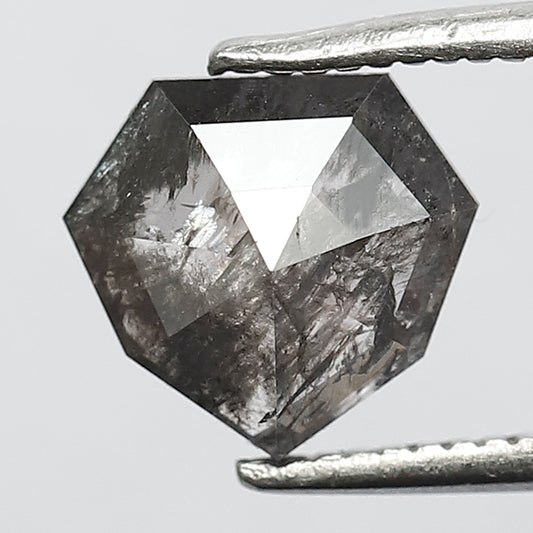 Natural Loose Modified cut Salt and Pepper Diamond, 1.32 CT Grayish Black Earth Mined Diamond For Unique Jewelry