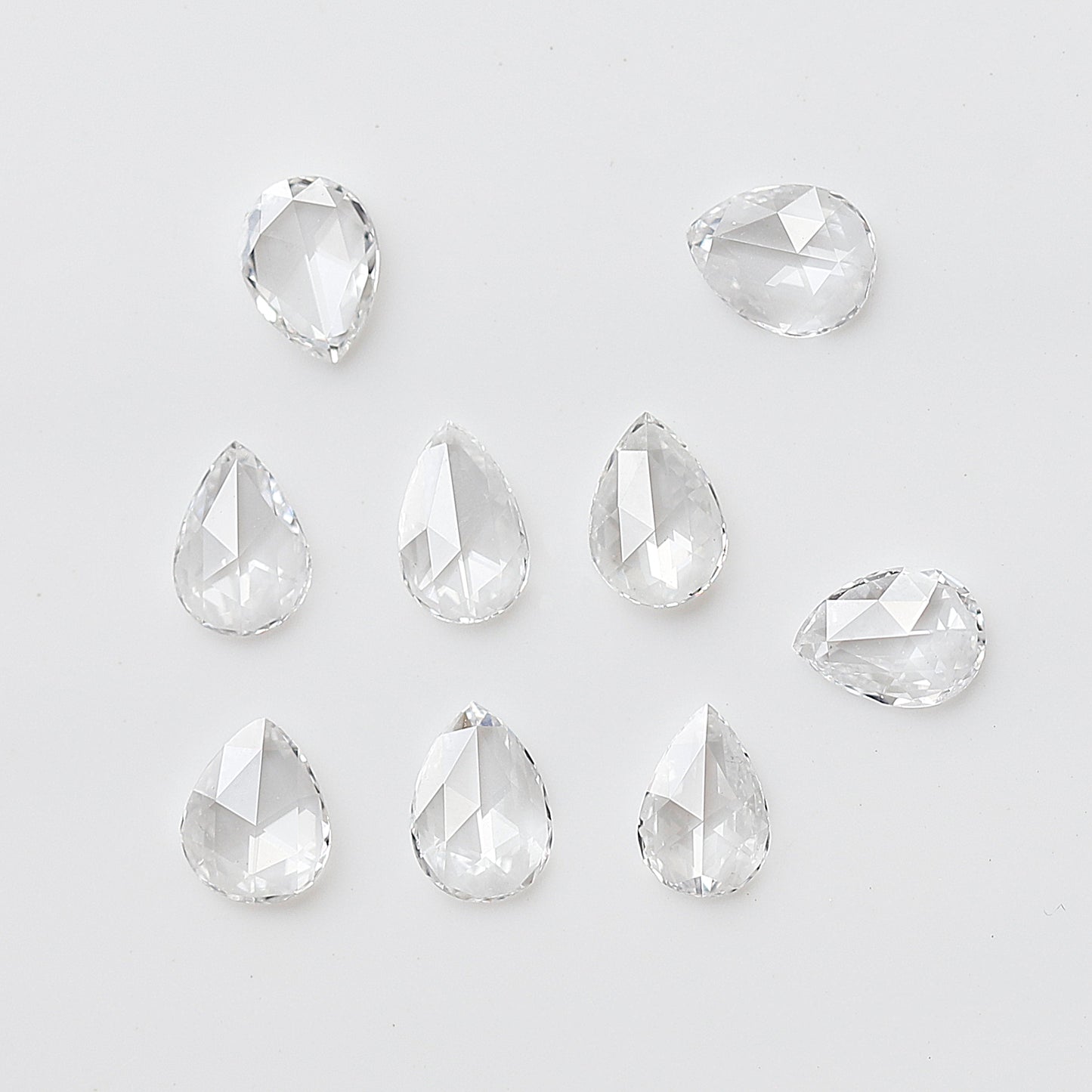 1.03 Ct Pear Rose Cut Diamond Lot, 9 Pcs FG VVS-VS Natural Loose Diamonds 4.5 x 3.3 mm