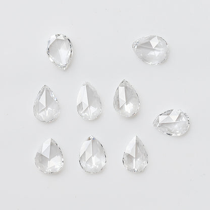 1.03 Ct Pear Rose Cut Diamond Lot, 9 Pcs FG VVS-VS Natural Loose Diamonds 4.5 x 3.3 mm