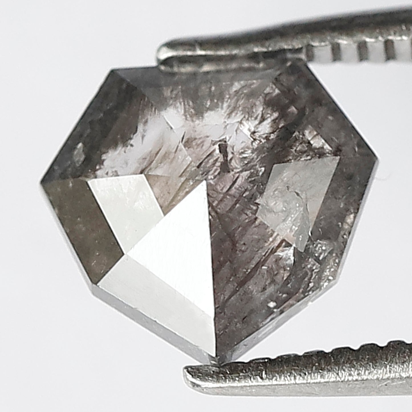 Natural Loose Modified cut Salt and Pepper Diamond, 1.32 CT Grayish Black Earth Mined Diamond For Unique Jewelry