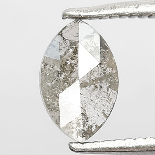 0.57 Ct Marquise Salt and Pepper Diamond, Gray Black Natural Loose Diamond, 7.70 x 5.00 mm Ethical Stone