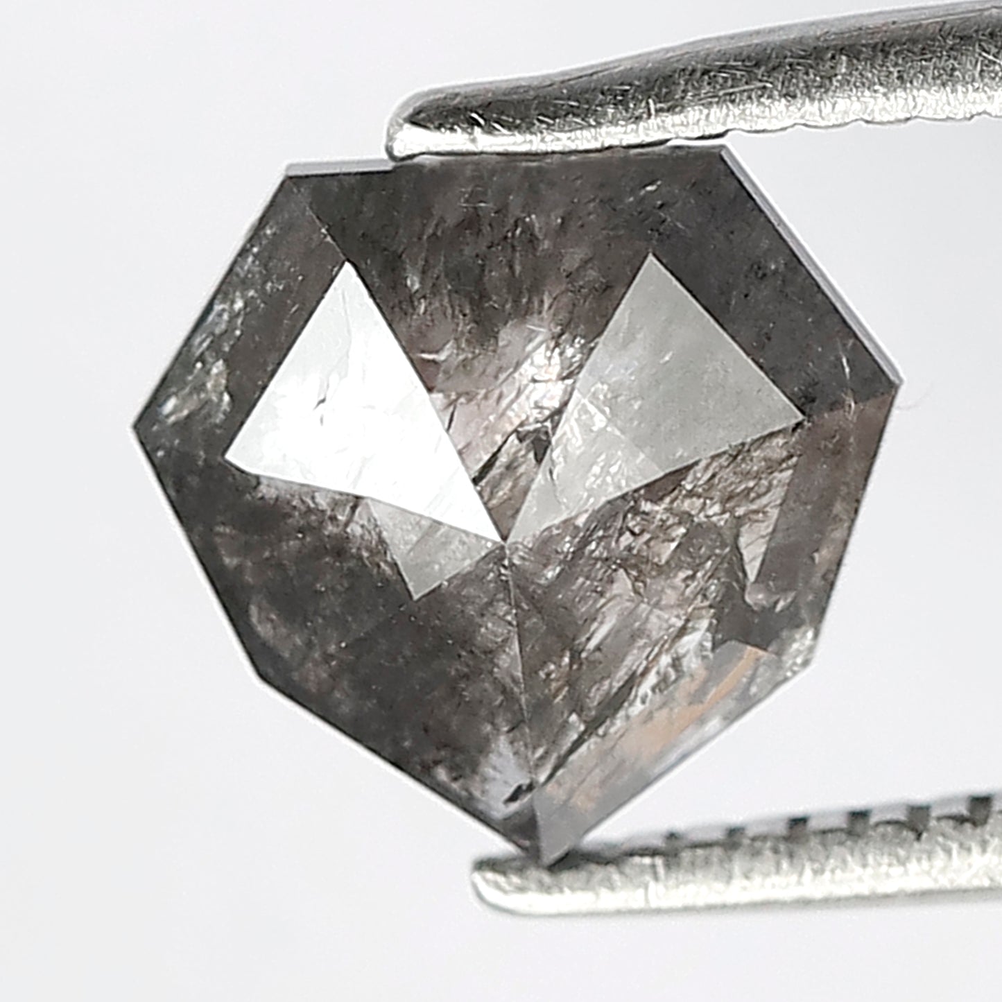 Natural Loose Modified cut Salt and Pepper Diamond, 1.32 CT Grayish Black Earth Mined Diamond For Unique Jewelry