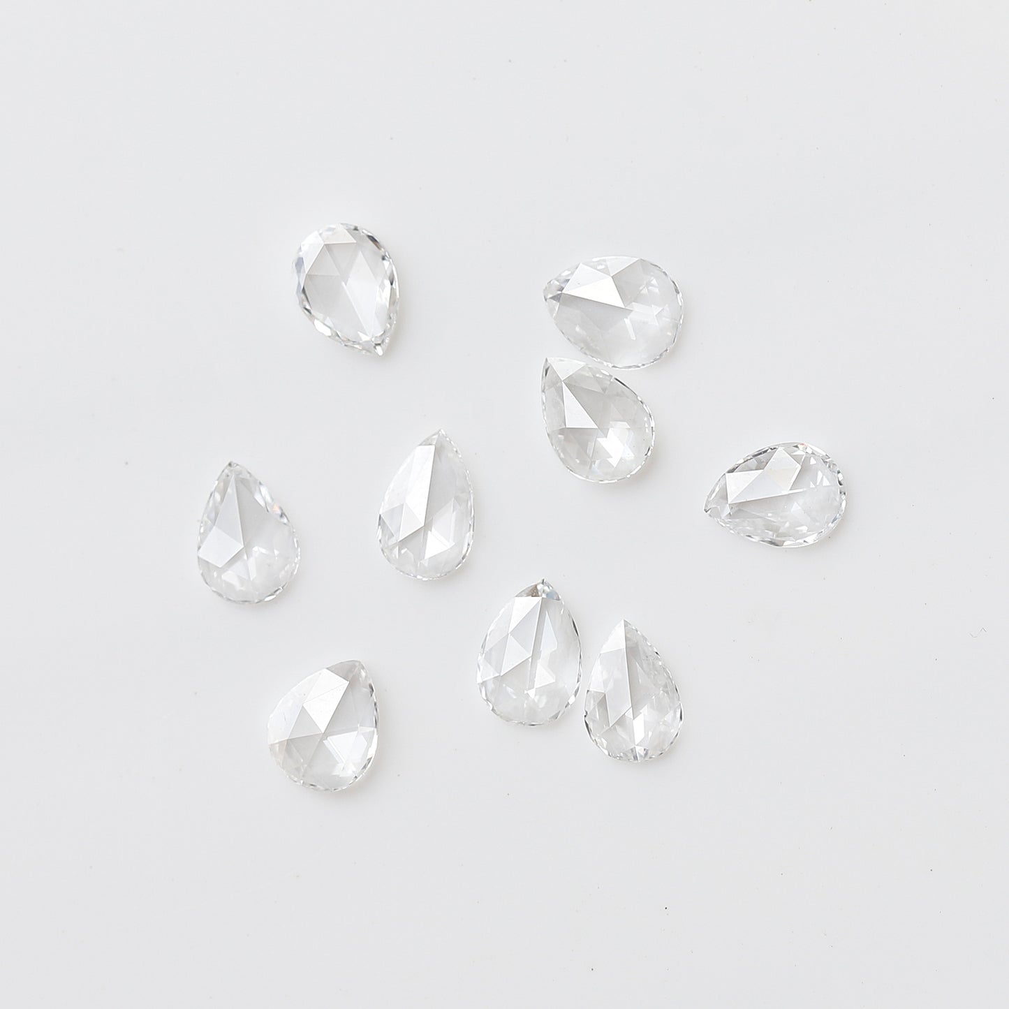 1.03 Ct Pear Rose Cut Diamond Lot, 9 Pcs FG VVS-VS Natural Loose Diamonds 4.5 x 3.3 mm