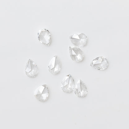 1.03 Ct Pear Rose Cut Diamond Lot, 9 Pcs FG VVS-VS Natural Loose Diamonds 4.5 x 3.3 mm