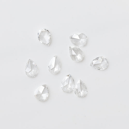 1.03 Ct Pear Rose Cut Diamond Lot, 9 Pcs FG VVS-VS Natural Loose Diamonds 4.5 x 3.3 mm