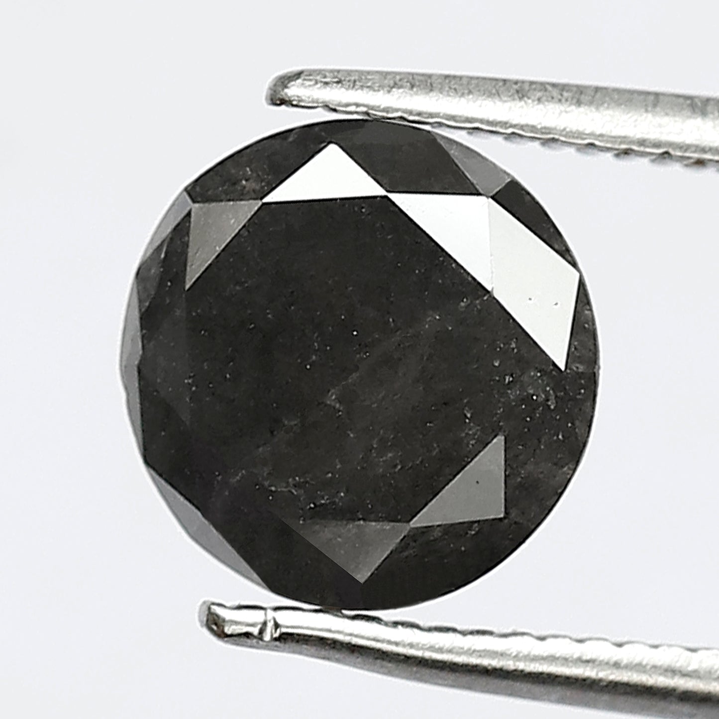 2.12 CT Natural Gray Black Loose Diamond, 8.00 mm Conflict Free Earth Mined Diamond for Bridal & Anniversary Ring