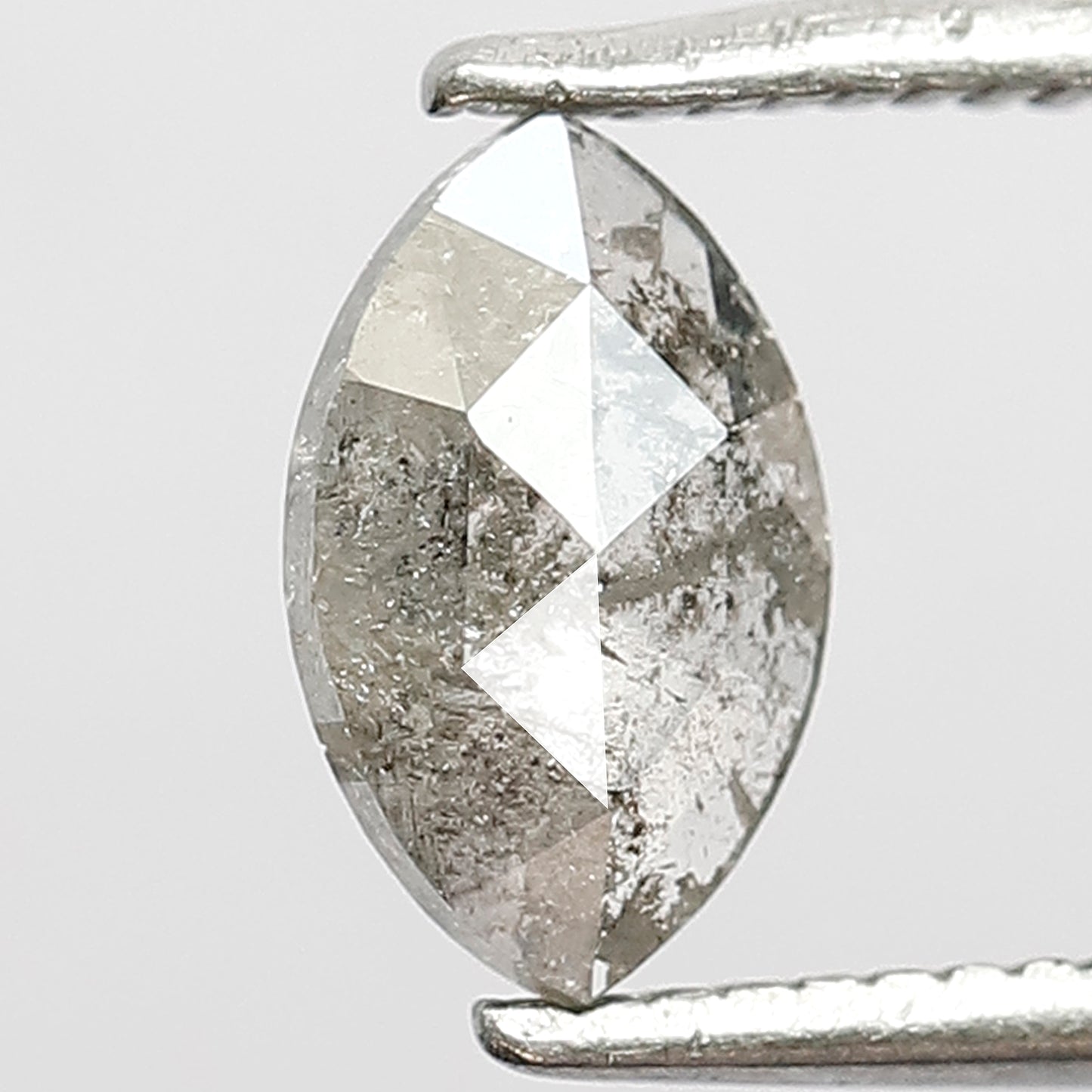 0.57 Ct Marquise Salt and Pepper Diamond, Gray Black Natural Loose Diamond, 7.70 x 5.00 mm Ethical Stone