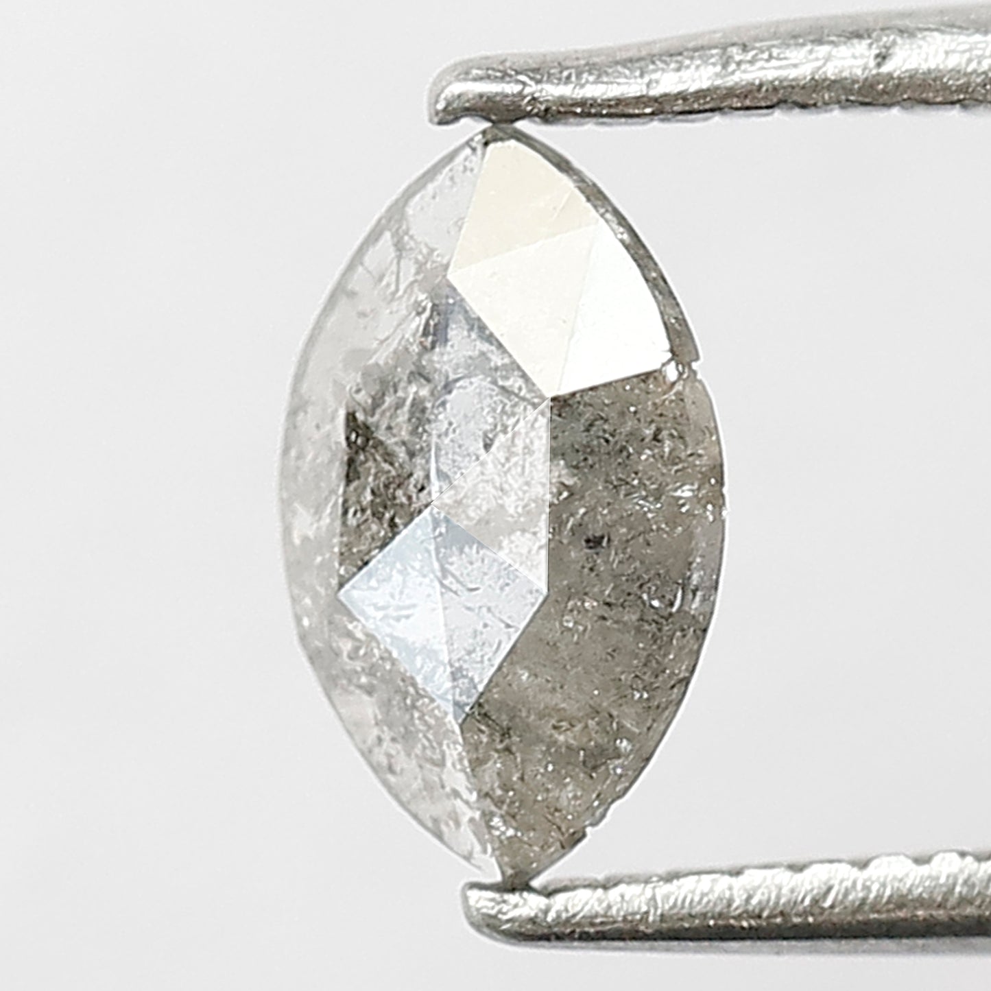 0.57 Ct Marquise Salt and Pepper Diamond, Gray Black Natural Loose Diamond, 7.70 x 5.00 mm Ethical Stone